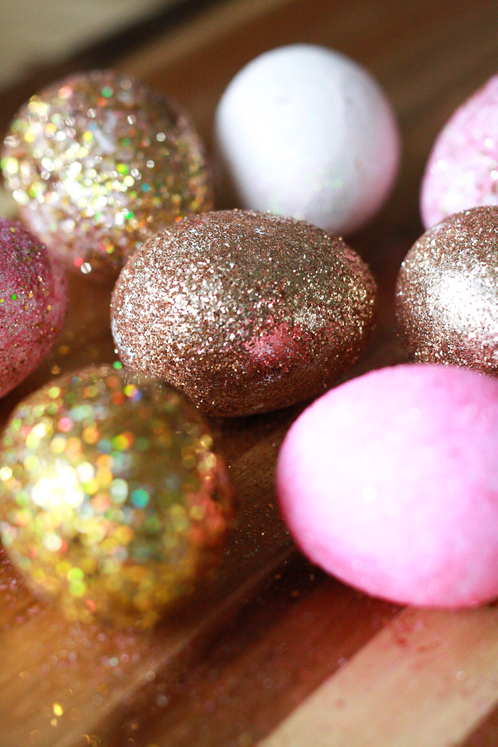 glitter easter eggs