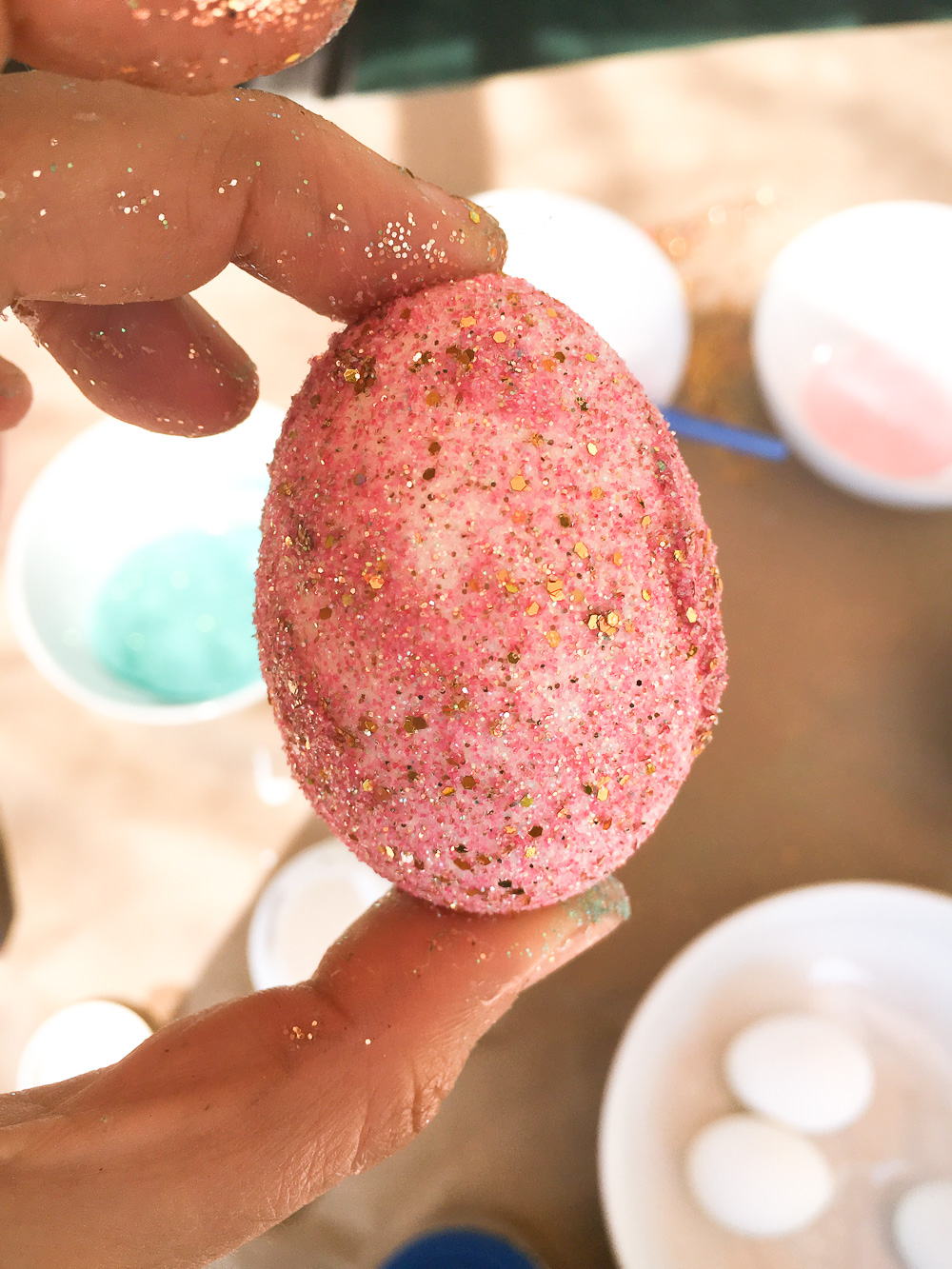 glitter easter eggs