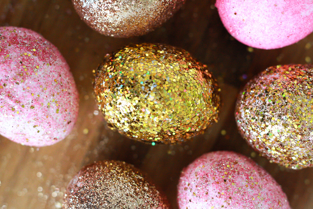 glitter easter eggs