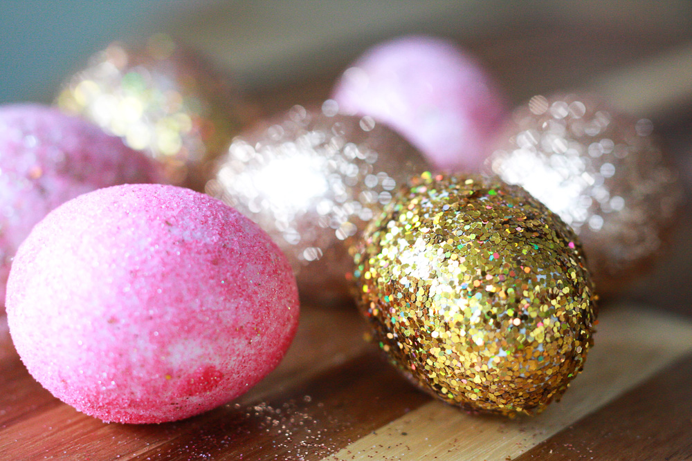 glitter easter eggs