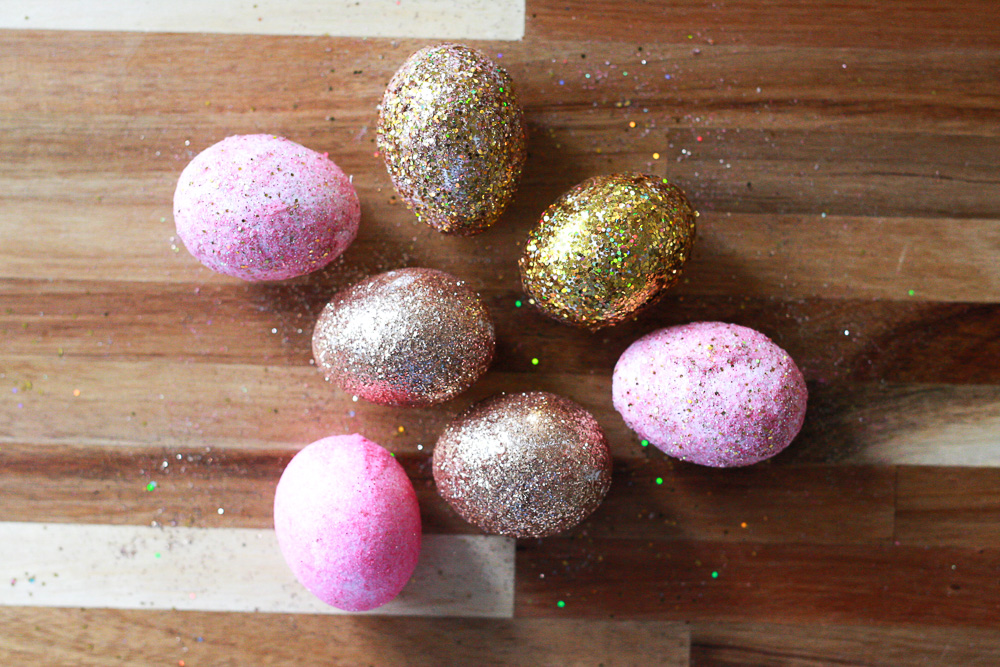 glitter easter eggs