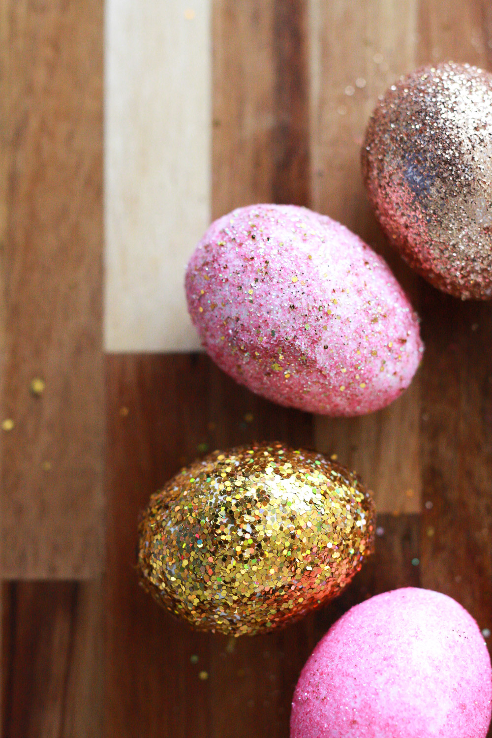 glitter easter eggs