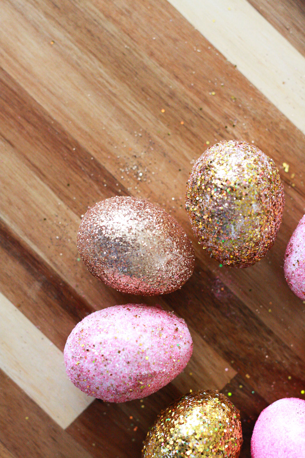 glitter easter eggs