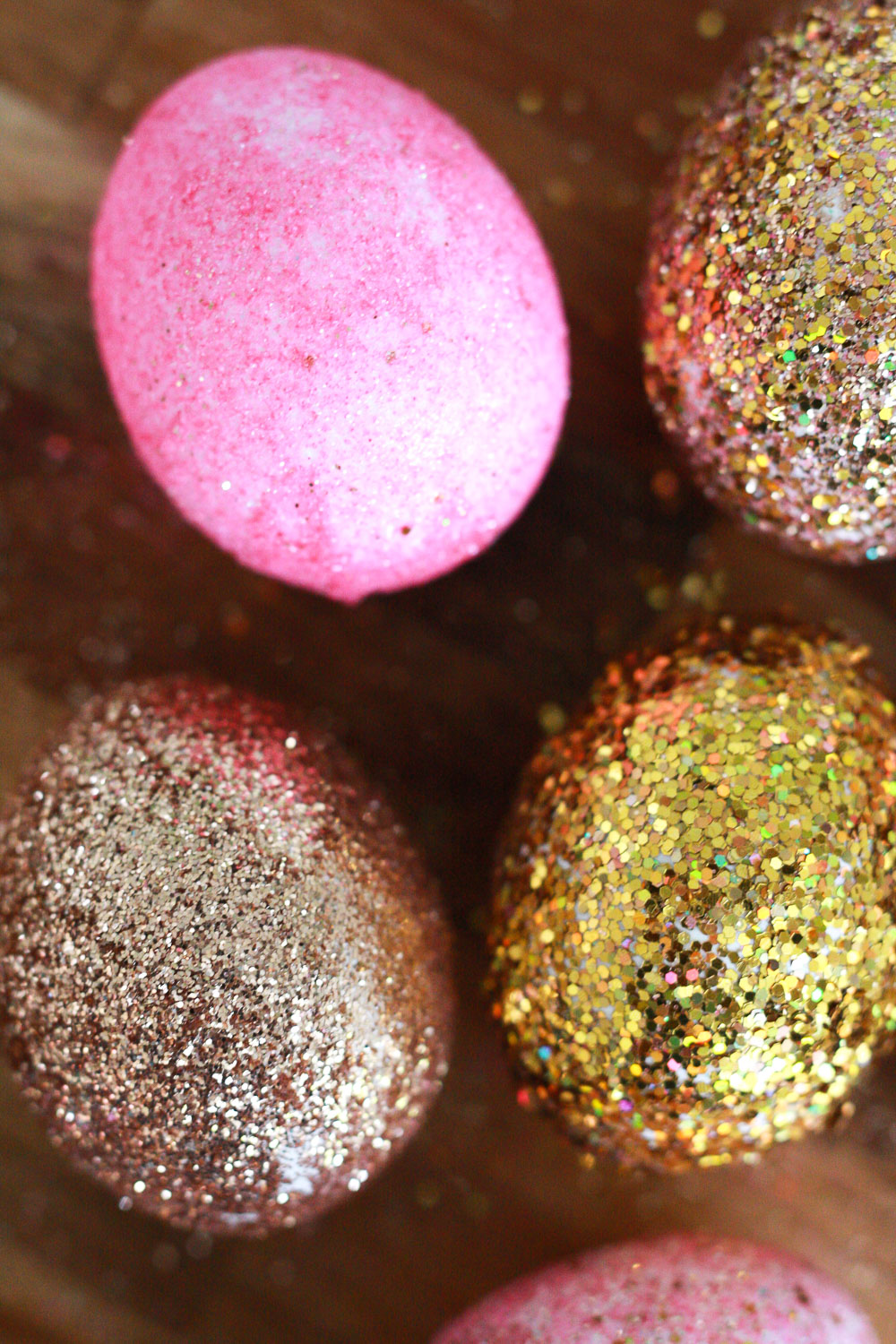 glitter easter eggs