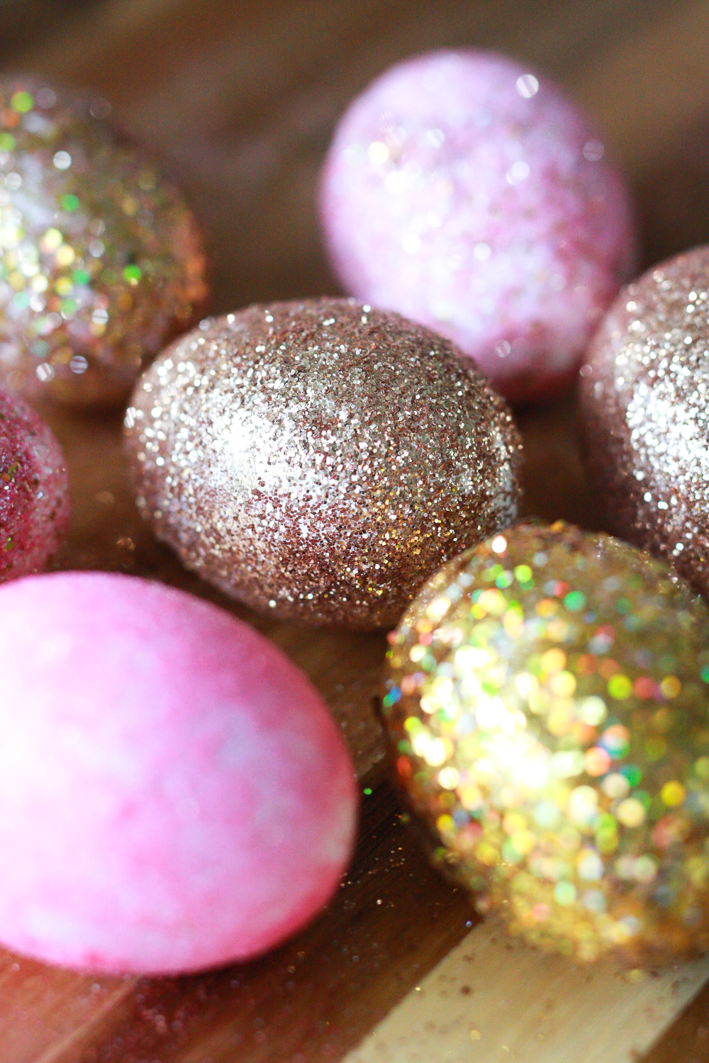 glitter easter eggs