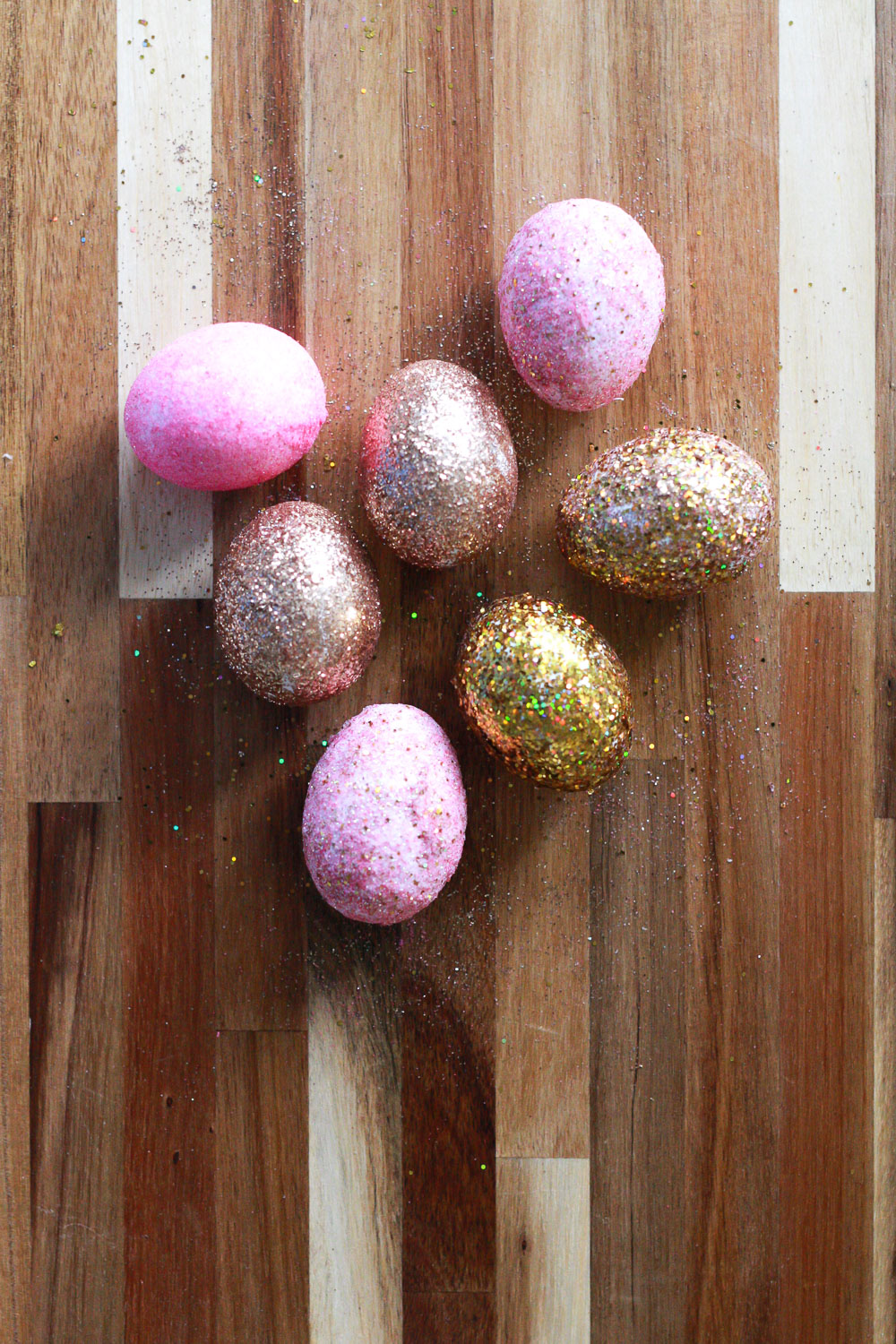 glitter easter eggs