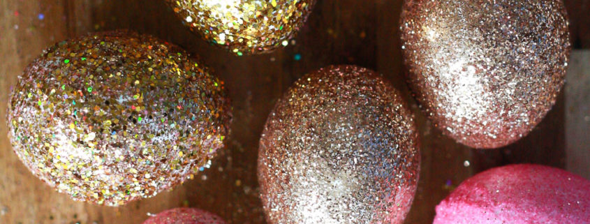 glitter easter eggs