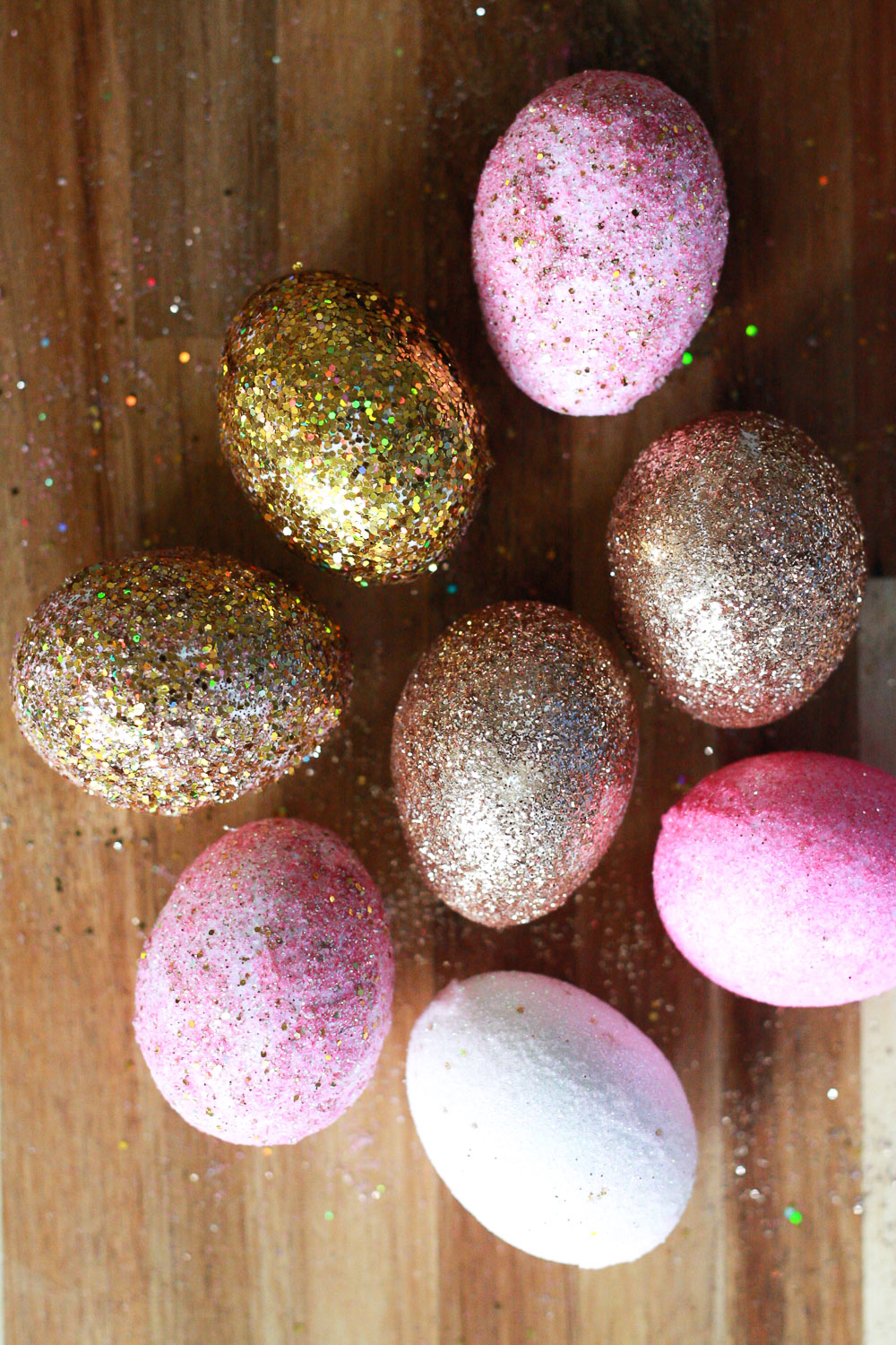 glitter easter eggs