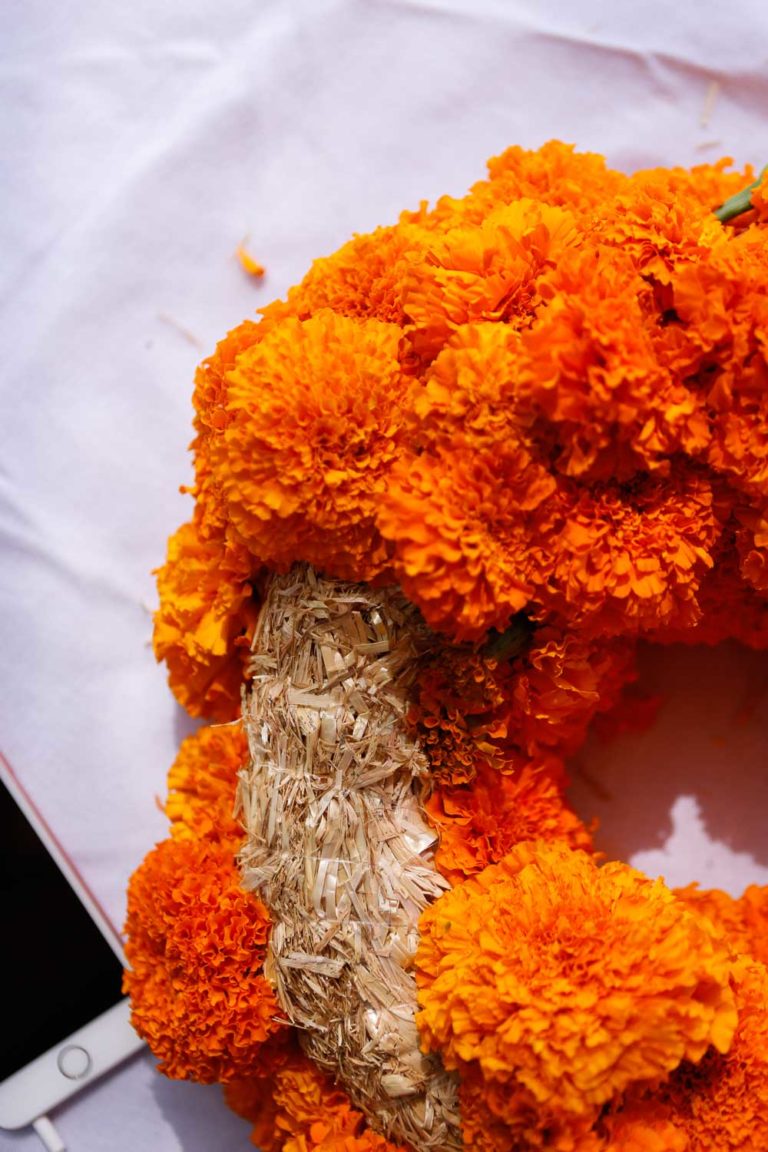 Marigold Wreath DIY (and Garland) - Perfect for Fall - Jest Cafe