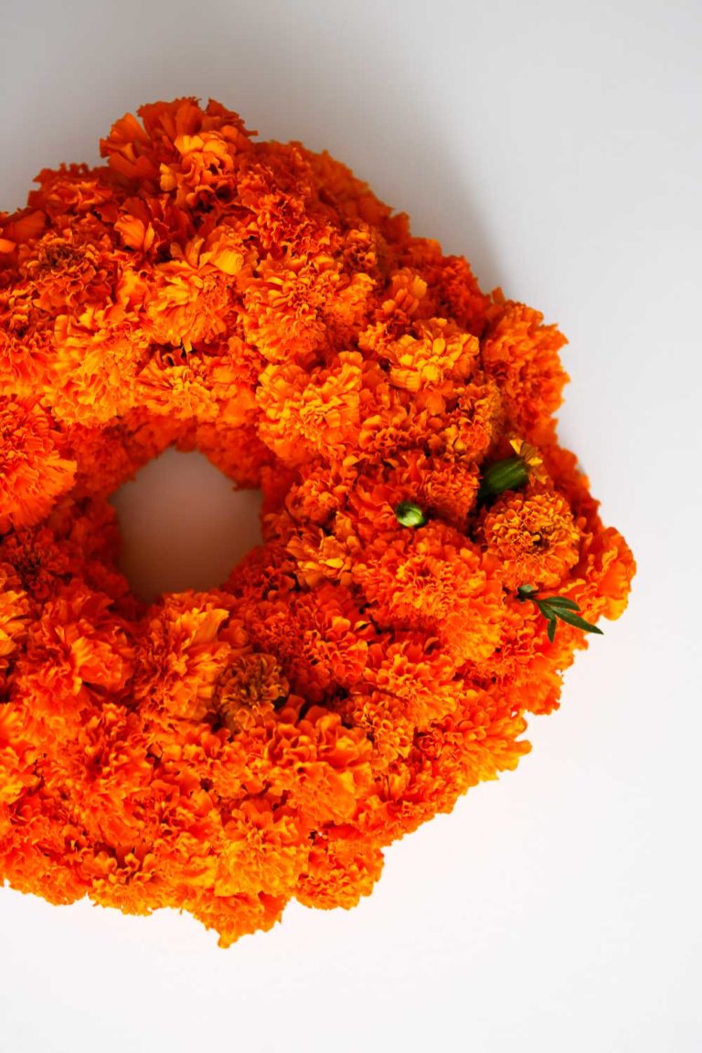 Marigold Wreath DIY (and Garland) - Perfect for Fall - Jest Cafe