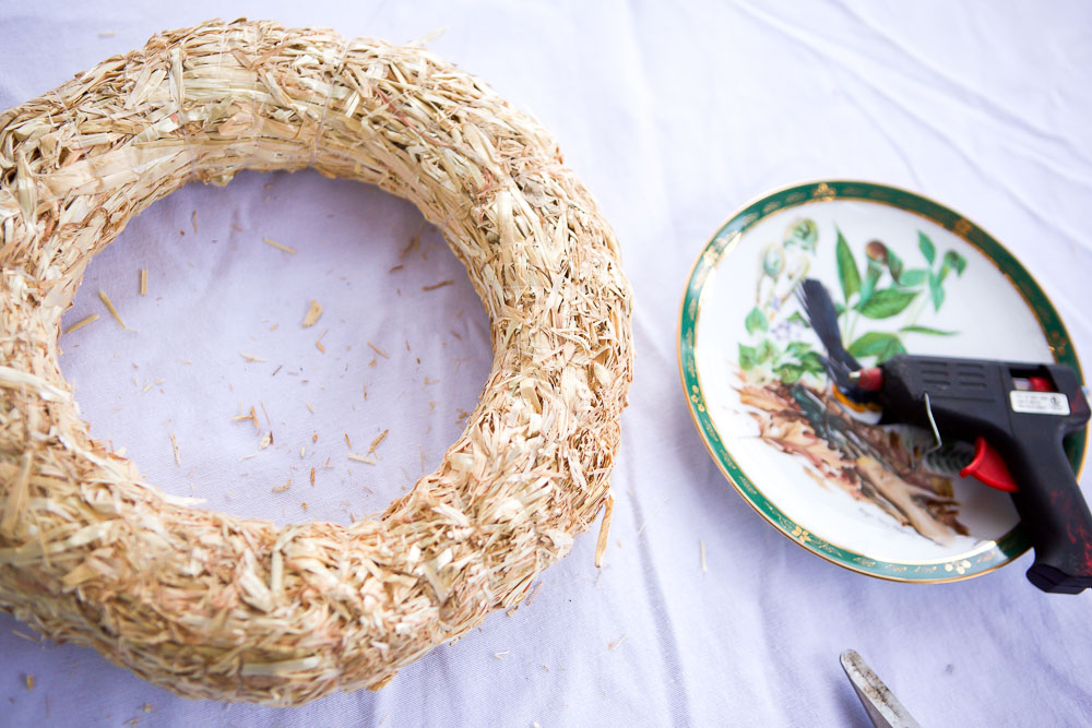 making a marigold wreath