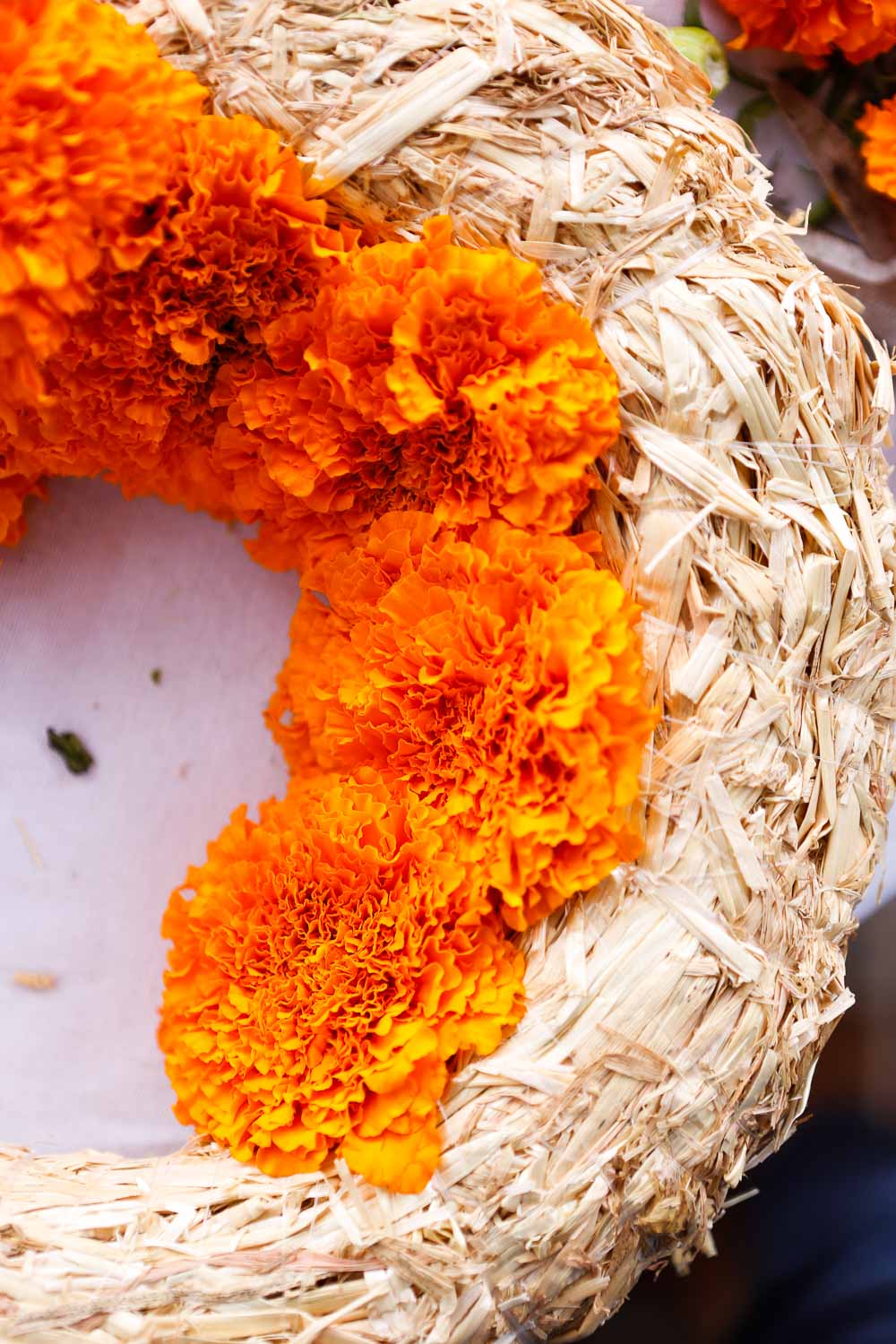 step by step marigold wreath